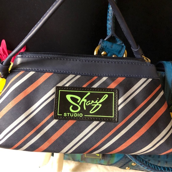 New Sharif Croc Style Beautiful Leather Satchel Handbag w/Matching Wristlet - Picture 8 of 16